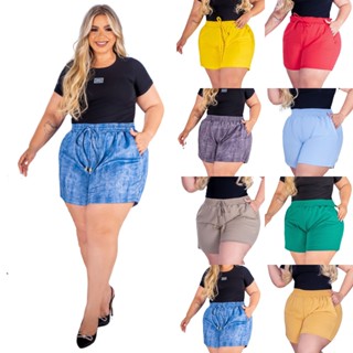 Short com bolso Crepe de Malha plus size GG G1 G2 G3