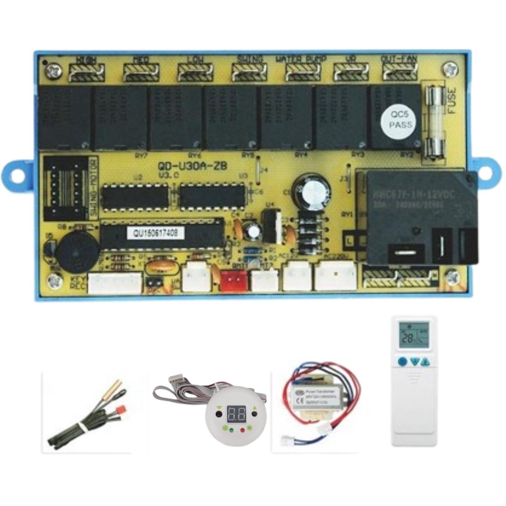 Kit Placa Universal Ar Cassete(K7) C/Controle Remoto + Visor 220 Volts - QD-U30A