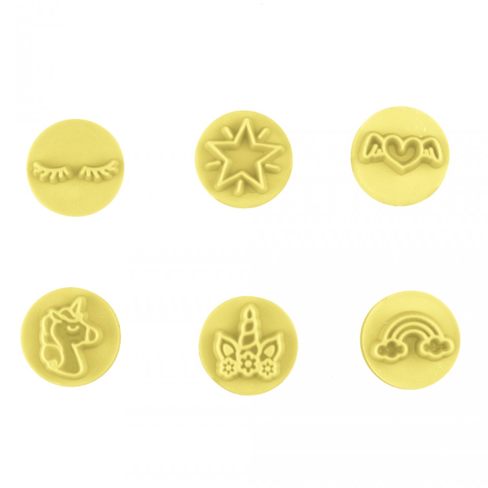 Kit Carimbos - Unicórnio - Amarelo - 7 unidades - BlueStar - Rizzo em Oferta na Shopee