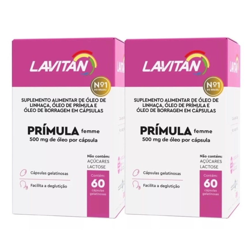 Kit 2x Lavitan Òleo De Prímula Femme 60 cápsulas Cimed