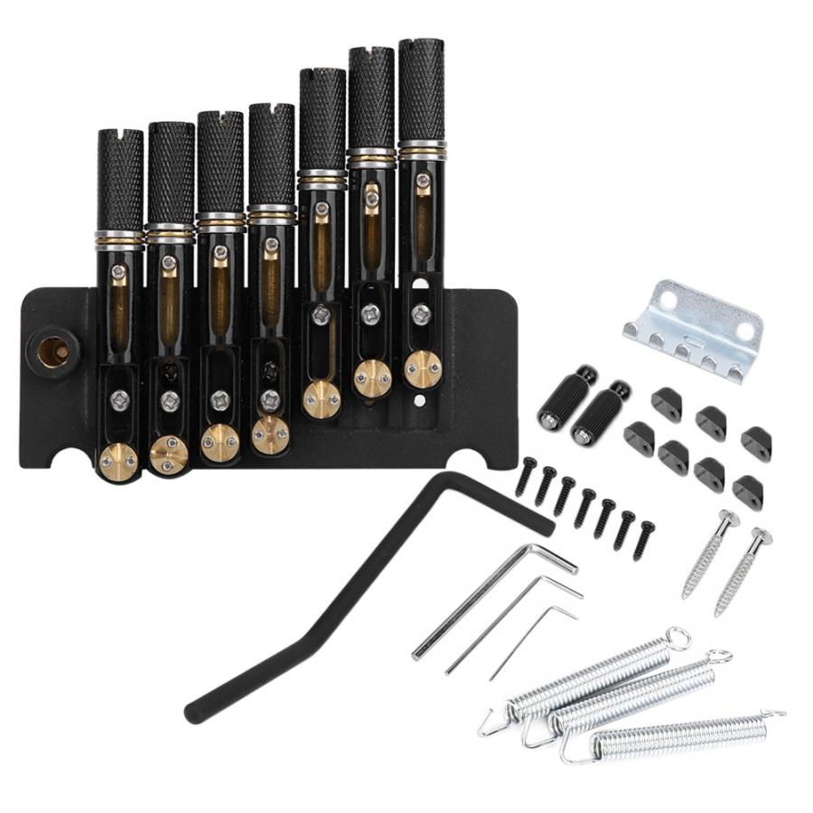 KR-(Frete Grátis) Alta Qualidade Preto 7 Cordas Ponte De Guitarra Elétrica Sem Cabeça base De Latão Conjunto De vibrato
