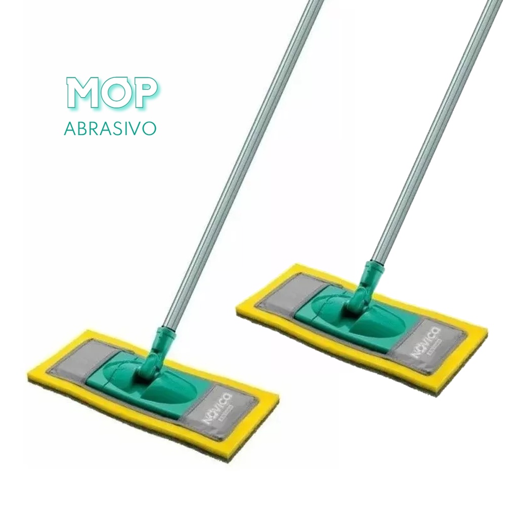 Kit 2 Mop Abrasivo Rodo Esfrebom Limpeza Pesada Noviça em Oferta na Shopee