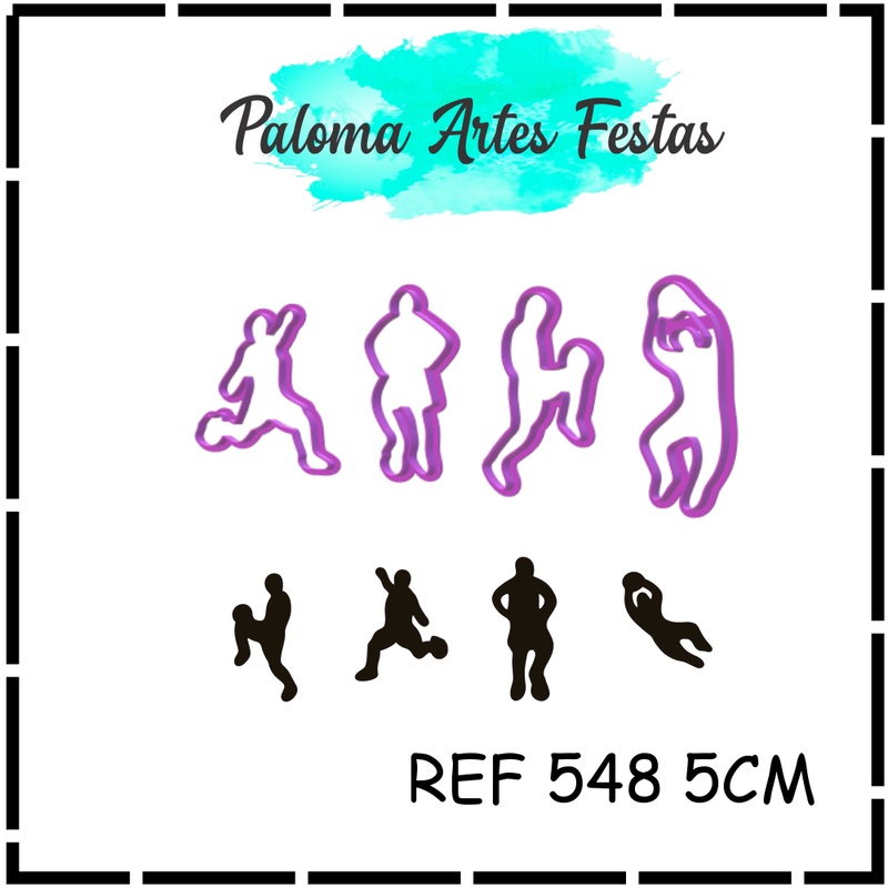 Cortador KIT SILUETA JOGODOR DE FUTEBOL 5CM  PLA PASTA AMERICANA em Oferta na Shopee