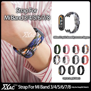 Bracelete correa Ajustável De Nylon Elástico Para Mi Band 7 Loop Xiaomi 8 7 6 5 4 Miband 8 Strap