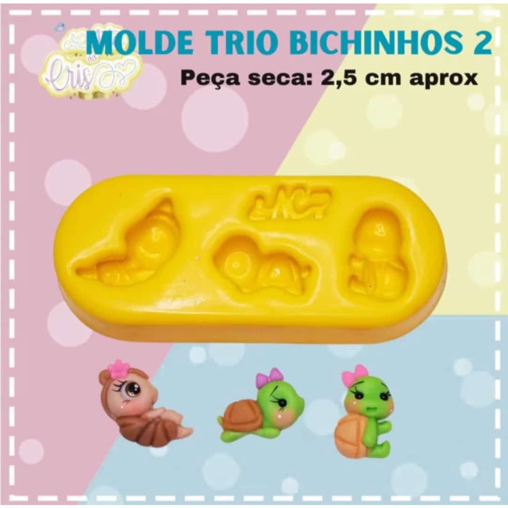 Molde Trio Bichinhos 2 Artes da Cris