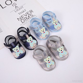 Sandálias Para Bebês De Verão Recém-Nascidos Padrão De Lona De Desenho Animado Leve Versátil Sapatos De Berço Confortáveis E Respiráveis