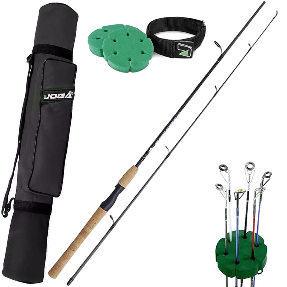 Vara de Carbono p/ Pesca Molinete Staff 1,68mts 17lbs + Porta Vara com Organizador