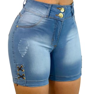 Bermuda Jeans Lavagem Suave Cintura Baixa