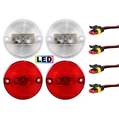 KIT 4 Lanterna Vigia Ônibus 70mm LED BIVOLT +Conector