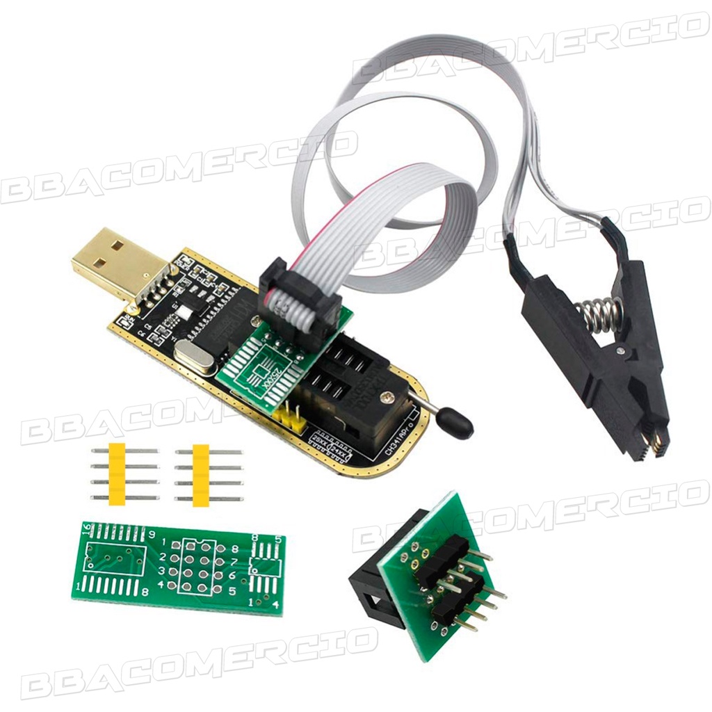 Gravador Programador Eprom Ch341a Pinça Jacaré Soic8 - detalhe