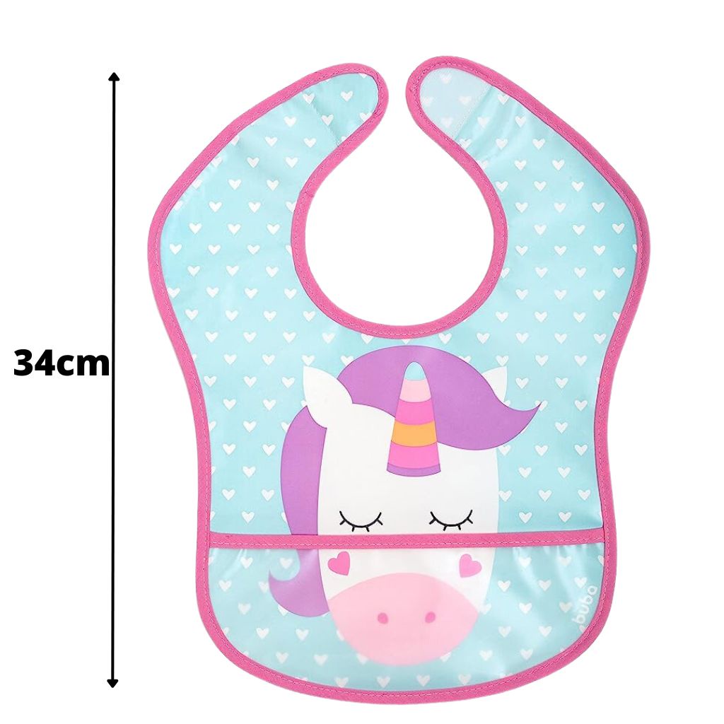 Detalhes do Babador Únicornio Com Bolso Impermeável 15369 - Buba