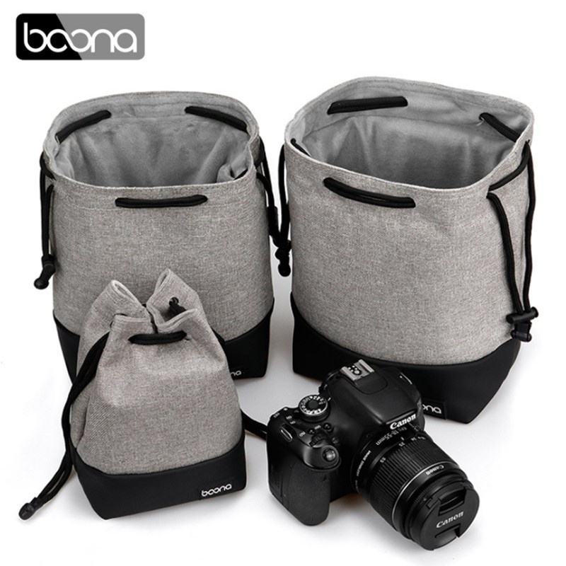 baona Saco Para Câmera DSLR A Cores À Prova D'água Capa De Pano Gadget Organizador De Arrasto Bolsa Protetora Espessa