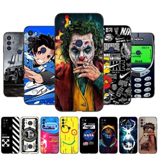 Para Moto Motorola G60S Capa Traseira Em Silicone Macio MotoG60S Protetora Carro De Urso De Coringa Preto