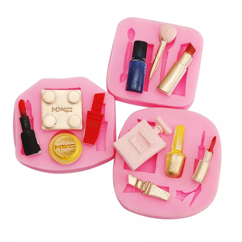 MOLDE DE SILICONE MAQUIAGEM BATOM PERFUME SAPATO KIT21