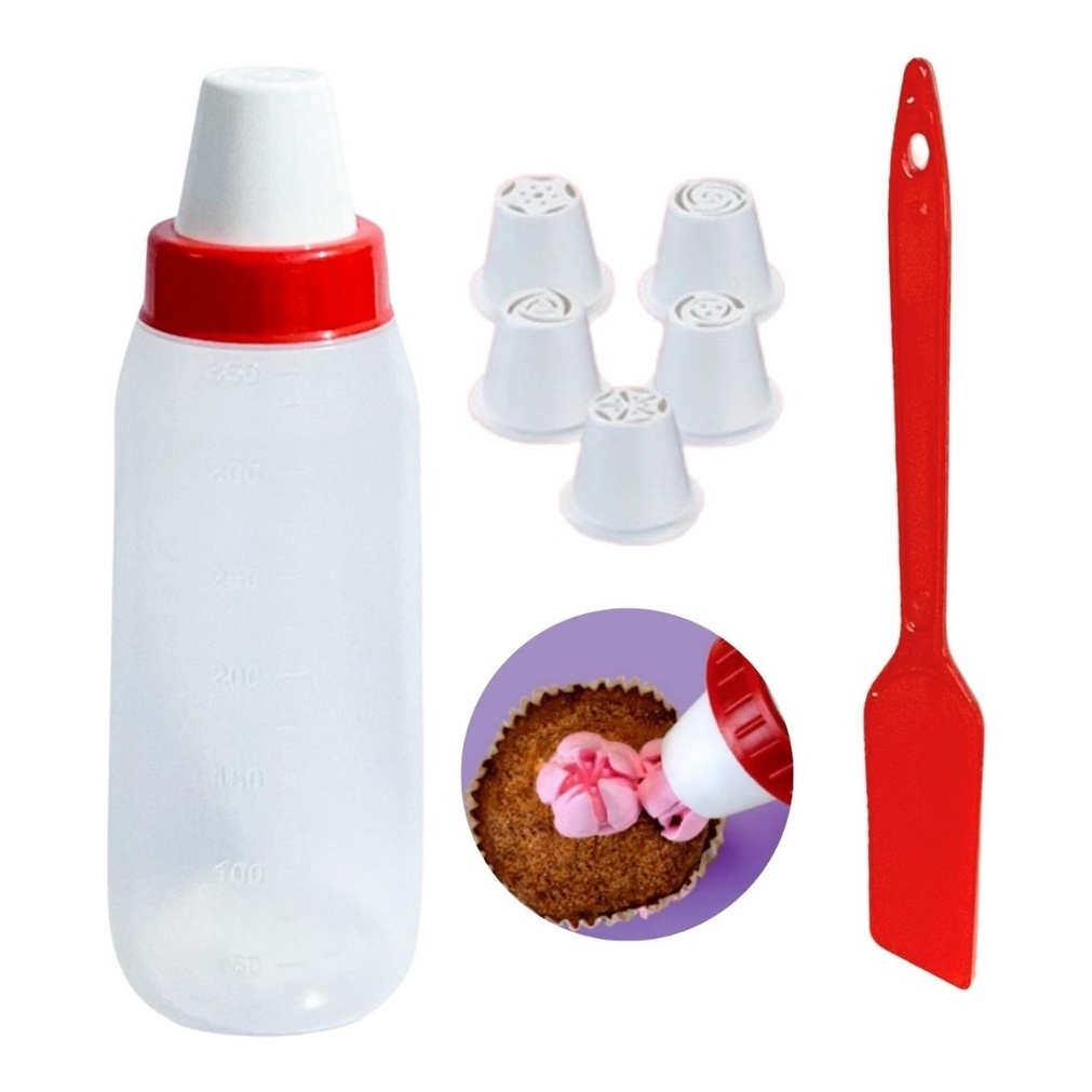 Kit Confeiteiro Bisnaga Decorador De Bolos Doces 5 Bicos