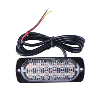 Lâmpada Strobo 12 LEDs Luz Branca Piscante Polícia, Ambulância, Guincho