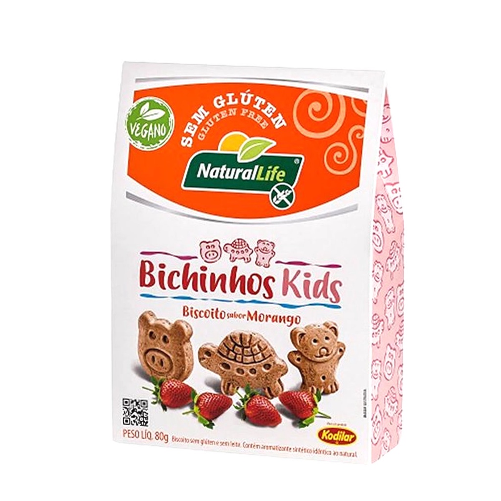 Bichinho Kids Sabor Morango Vegano 80g - NaturalLife em Oferta na Shopee