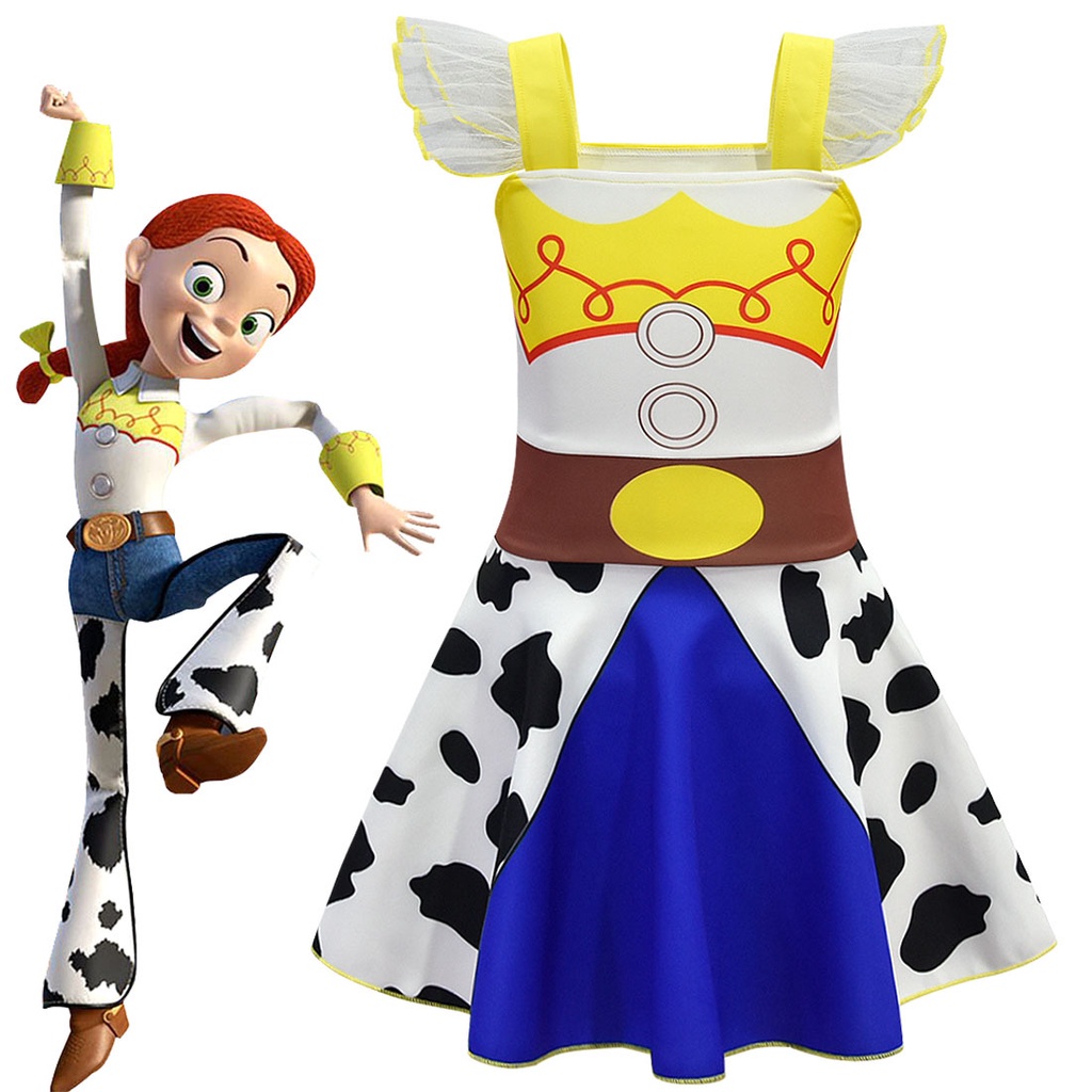 Novo Baby Gilrs Dress Toy Story 4 Movie cosplay Jessie Costume Vestidos De Performance De Halloween Para Adolescentes em Oferta na Shopee