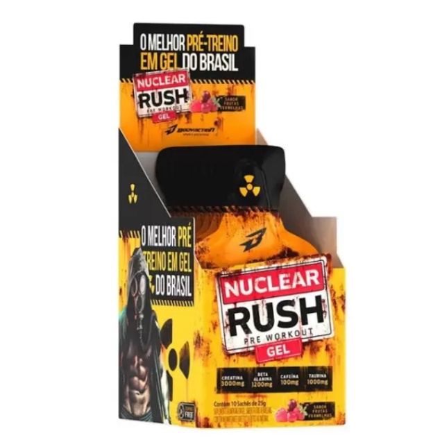Display Gel Pré Treino Nuclear Rush C/10 Sachês - BodyAction