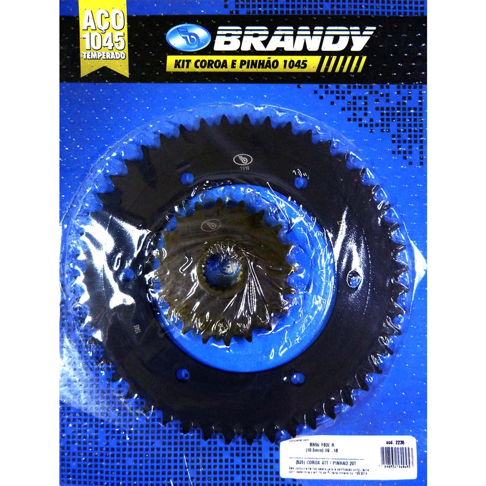 Kit Relação para Moto BMW F800 R (10.5mm) 2009 até 2016 Sem Corrente - Brandy
