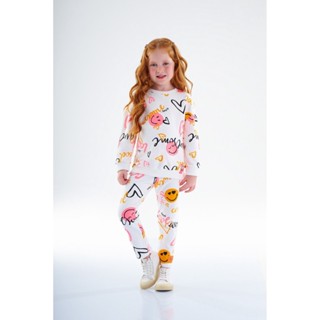 Conjunto Infantil Feminino com Blusão e Calça Legging de Molecotton Up Baby