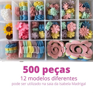Caixa com recortes de flor em feltro para artesanato os em Oferta na Shopee