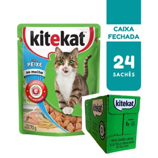 Sache Kitekat Gatos Adultos Peixe ao Molho 70g com 24 Unidades - iGlobal Store