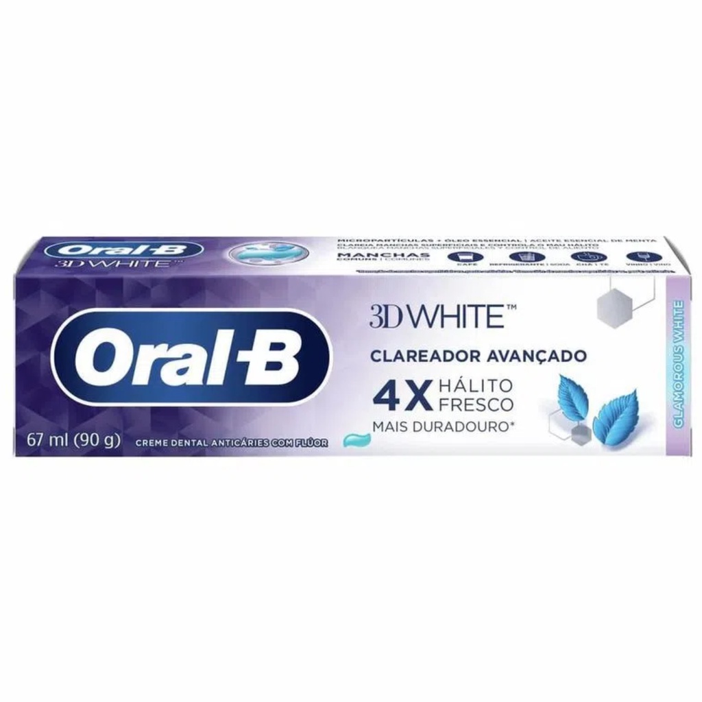 Creme Dental 3D White Clareador Avançado 90g Oral-B