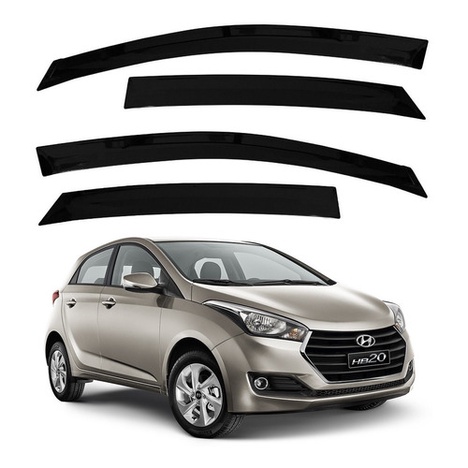 Calha de Chuva Defletor Slim Hyundai Hb20 Hatch 2013 a 2019 4 Portas Ecoflex