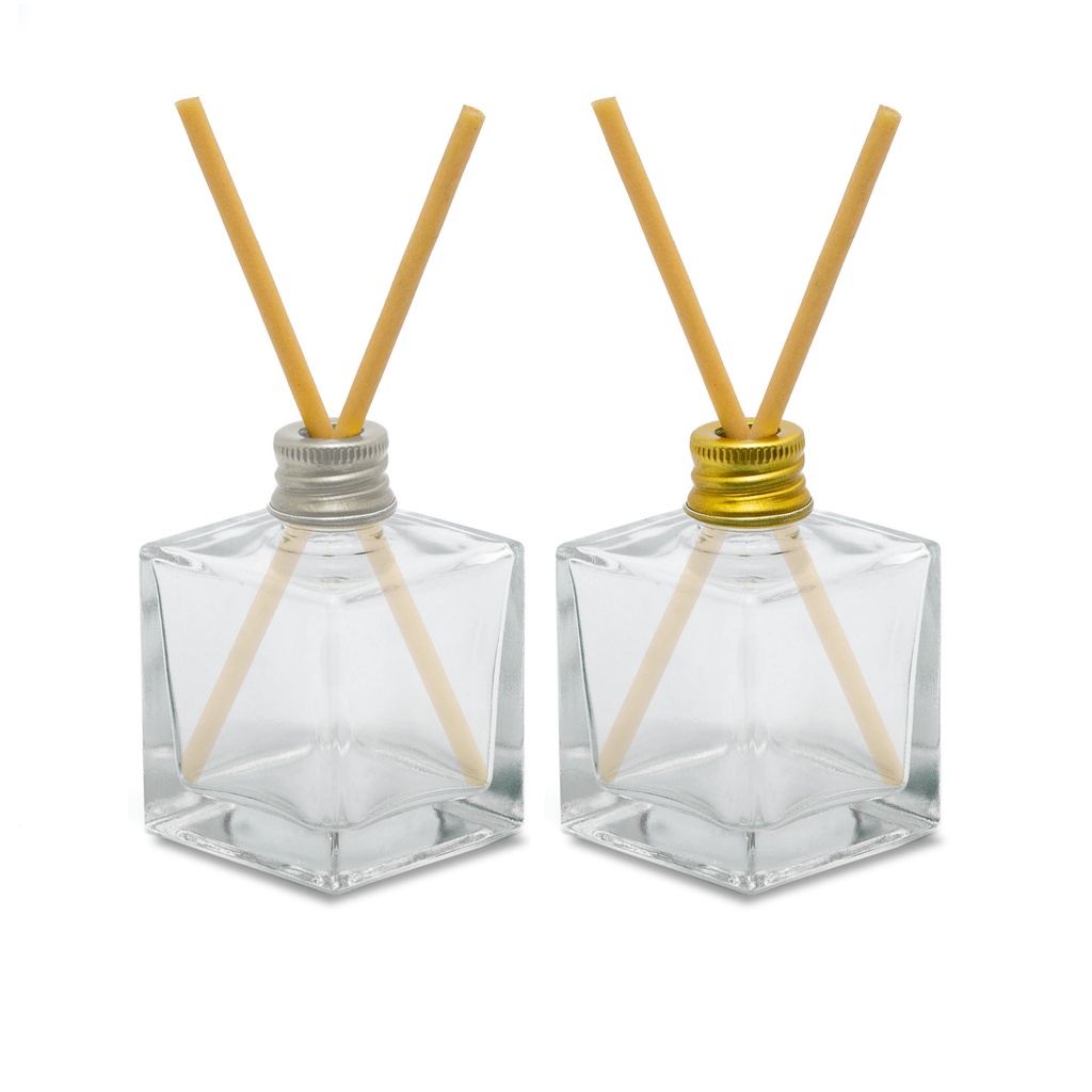 Kit 05 Frascos Vidro Cubo 50ml Para Aromatizador + Varetas em Oferta na Shopee