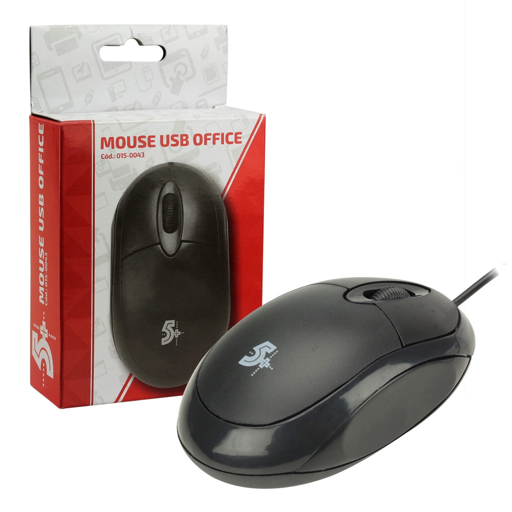 Mouse Ótico Usb Office Preto 1000dpi Alta Qualidade Original