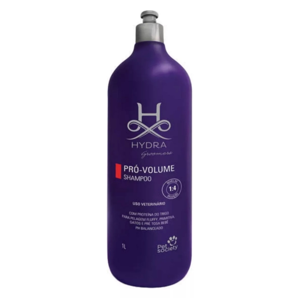 Shampoo Brilho e Volume Pro Volume 1L Hydra Petsociety em Oferta na Shopee