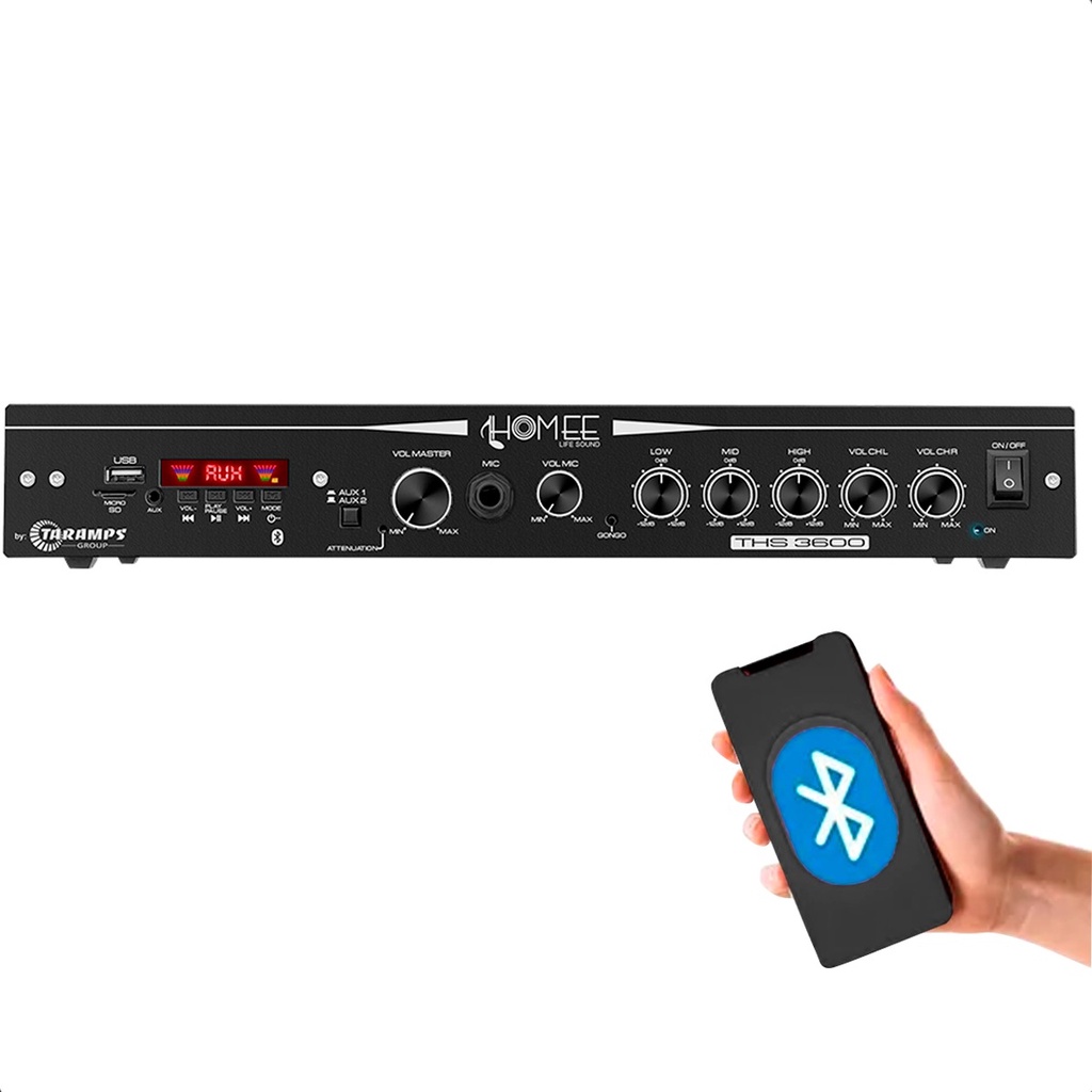 Amplificador Para Carro Taramps Residencial Receiver Ths 3600 120w Rms