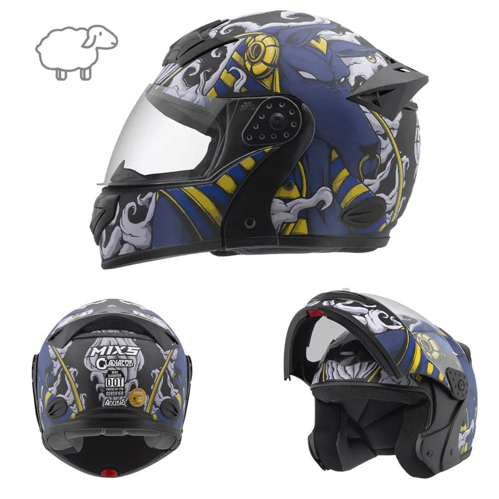 Capacete Robocop Escamoteavel Fechado Mixs Gladiator Anubis Pro Tork Envio Imediato Lancamento Unissex