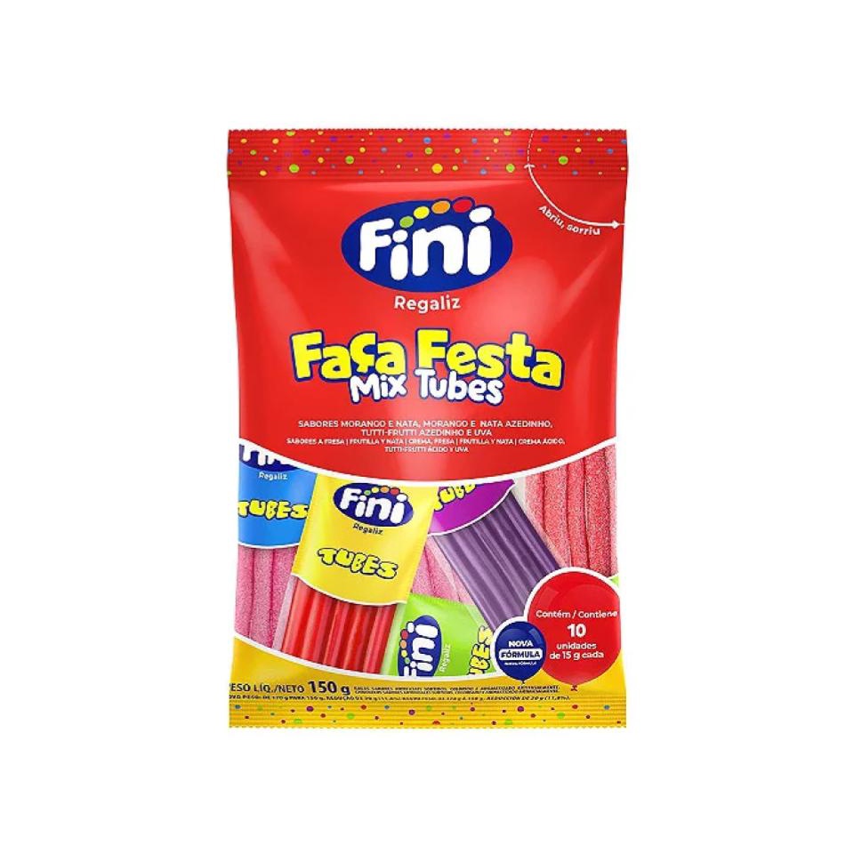 Bala Fini Faça Festa Mix Tubes C/10 Unid 150g