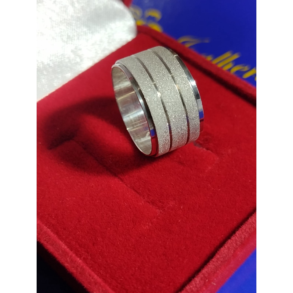Anel Aliança de Prata 950 Saturno Giratòrio 12 mm de largura