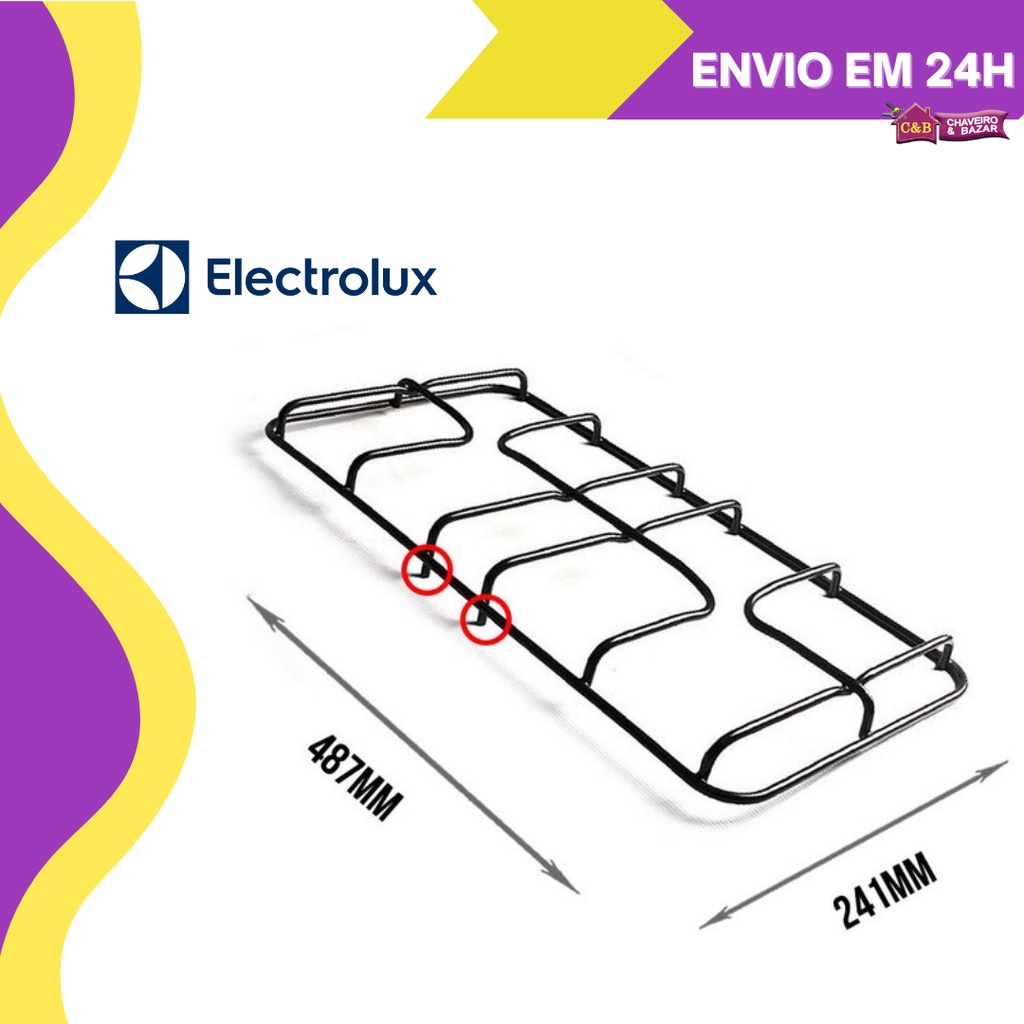 Grelha Fogão Eletrolux Chefe 4 E 6 Bocas Lateral Unidade