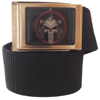 Cinto Militar Faca na Caveira Skull BOPE - Resinado Preto