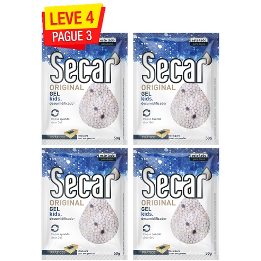 Kit Anti Mofo Secar Gel 50g - Leve 4 Pague 3 - Desumidificador Original em Oferta na Shopee