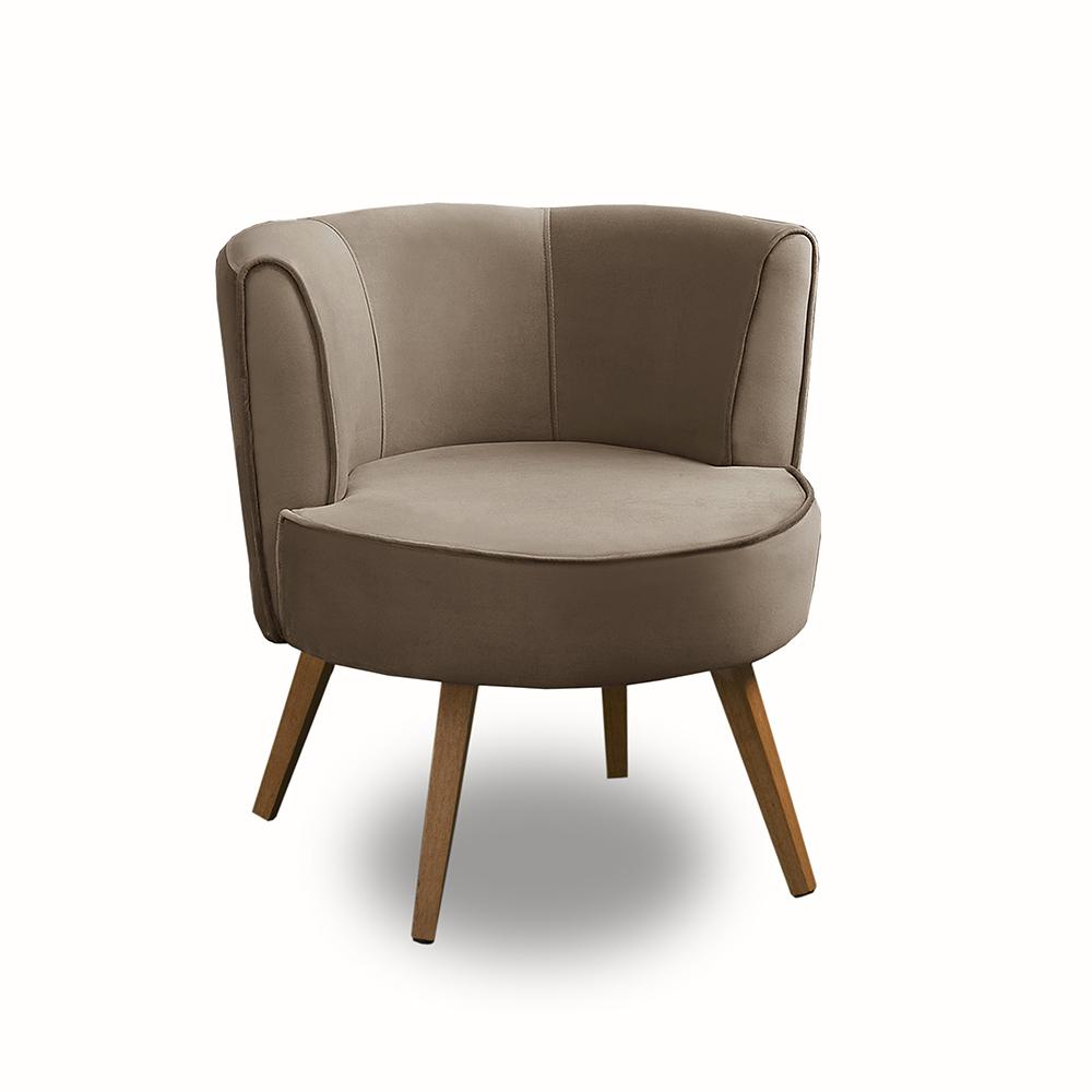 Poltrona Para Sala Decorativa Isa Suede Cappuccino Adonai Estofados - Home & Living