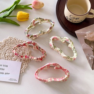 Plástico Coreano Impressão Hairpin Sweet Floral Clip De Cabelo Grande Garra Mulher Acessórios