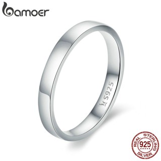 Bamoer SIMPLE 925 Anel De Prata Esterlina SCR343