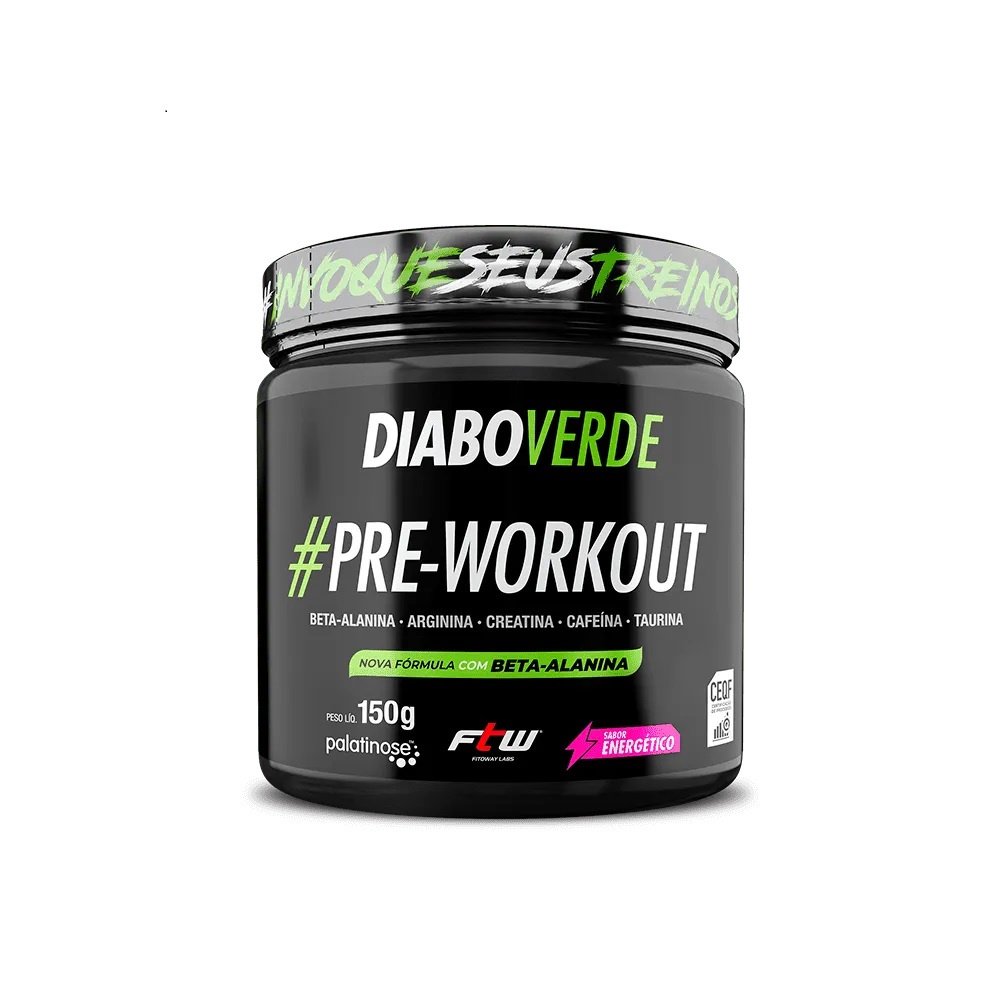 Diabo Verde Pré-Treino Versão c/ Beta Alanina 150g - FTW