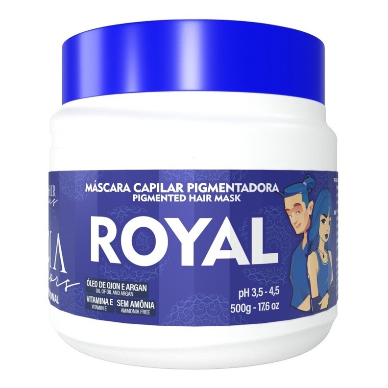 Máscara Capilar Pigmentadora Troia Colors Royal 500g Cor fantasia - Troia Hair
