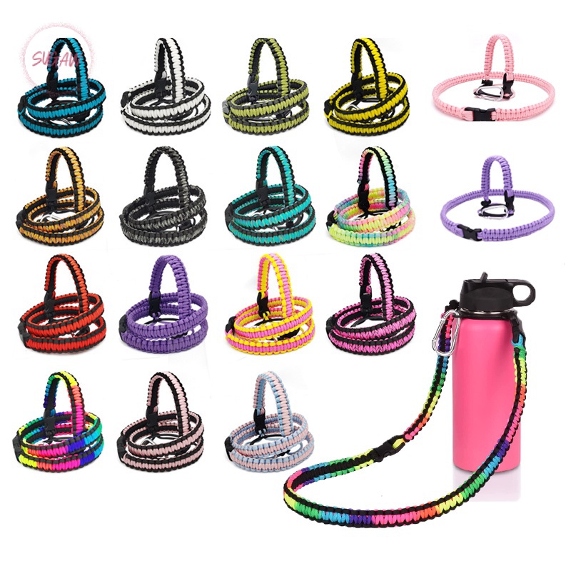 SUGAW Copo Tumbler Paracord Extended Cup Rope Lanyard Garrafa Alça Corda Garrafa de Água Alça de Ombro para Pacco