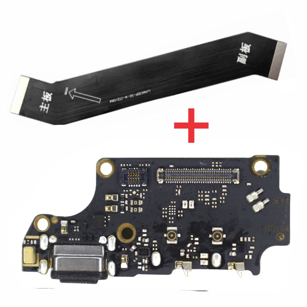 Kit Flex Flat Placa Carga Conector Microfone + Flex Sub Placa Poco F2 Pro Original