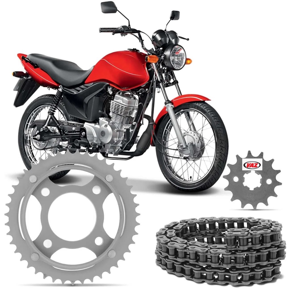 Kit Transmissão Vaz Cg 125 Fan Titan 2000 á 2008 Reforçado em Oferta na Shopee