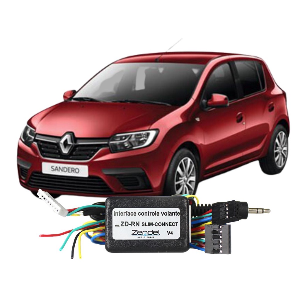 Interface Comando Volante Renault Sandero 2007 A 2013 2014 ZENDEL CENTRAL CONTROLE SOM NO VOLANTE DO VEICULO