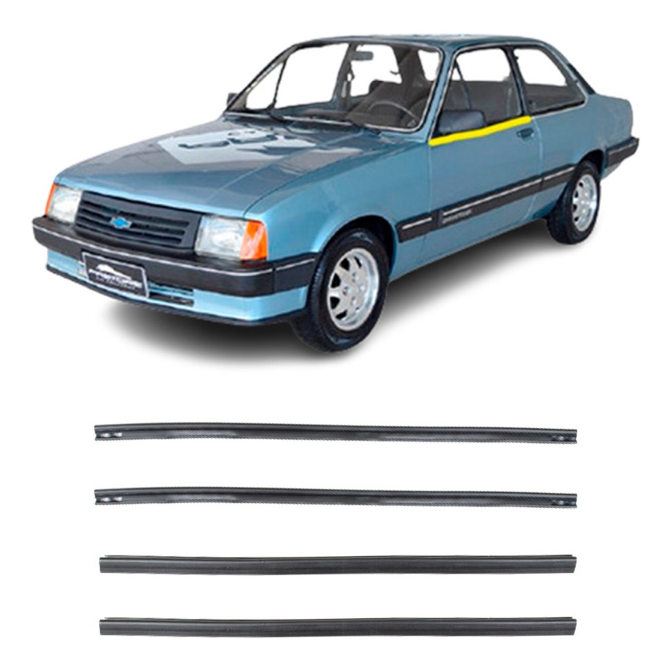 Kit Borracha Vidro Pestana Interna Externa Chevette 83 A 95 em Oferta na Shopee