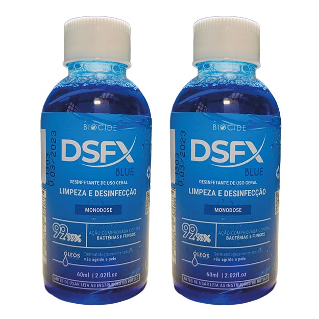 Kit 2x DSFX Blue Limpador Desinfetante 60ml Biocide